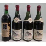 Three bottles of 1952 Chateau de la Tour Clos-Vougeot; and a bottle of Chateau Smith Haut La Jite