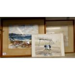 Three works by Arthur Bradbury, mainly Dorset coastlines  watercolours  bearing signature  all