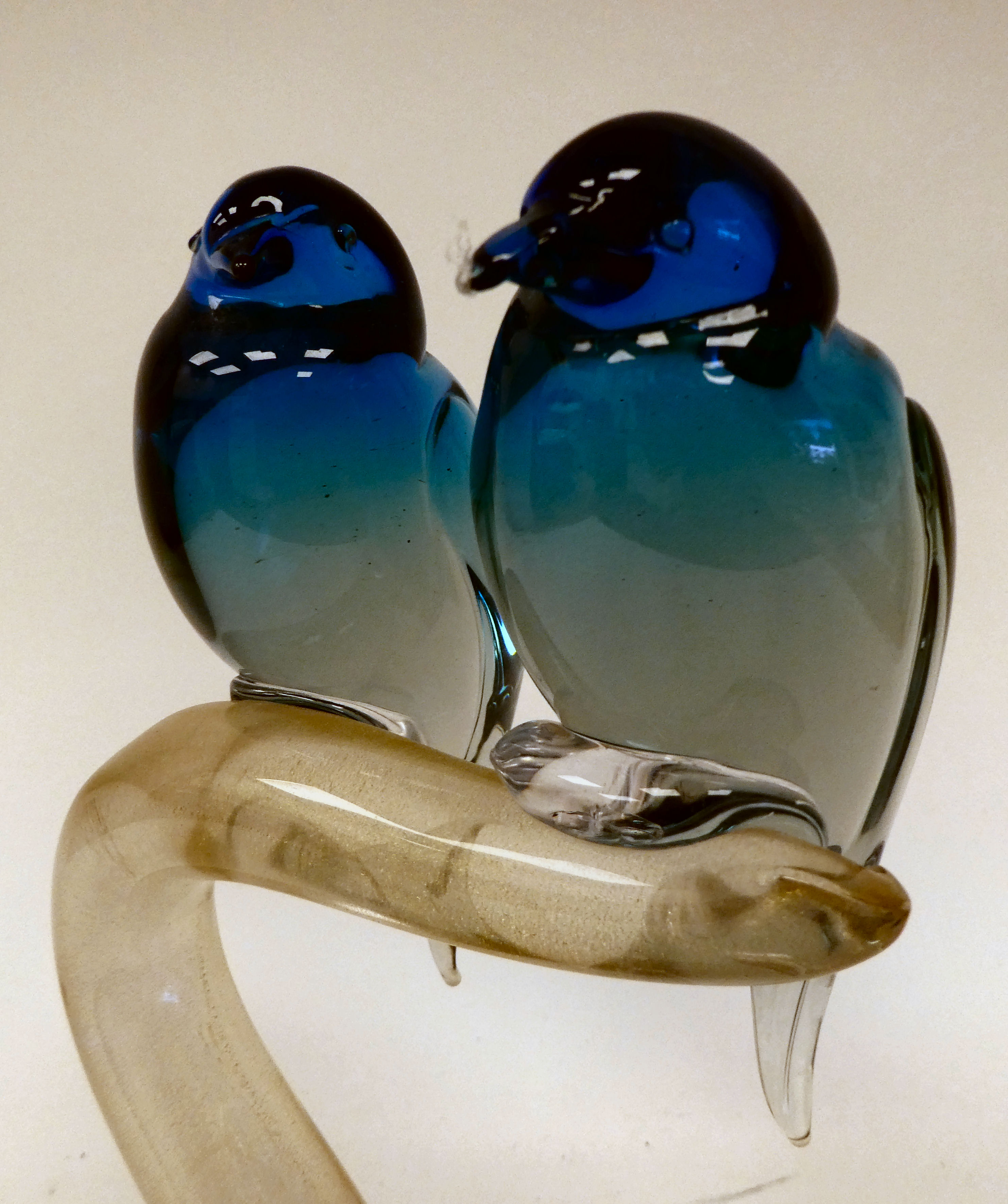 An Murano glass ornament, two birds perched on a branch  12"h - Image 2 of 3