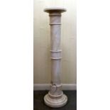 A Spanish white and mottled marble column  44"h