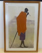 After Thelena - 'A Tribal Woman'  Limited Edition 97/97 coloured print  bears a pencil signature &