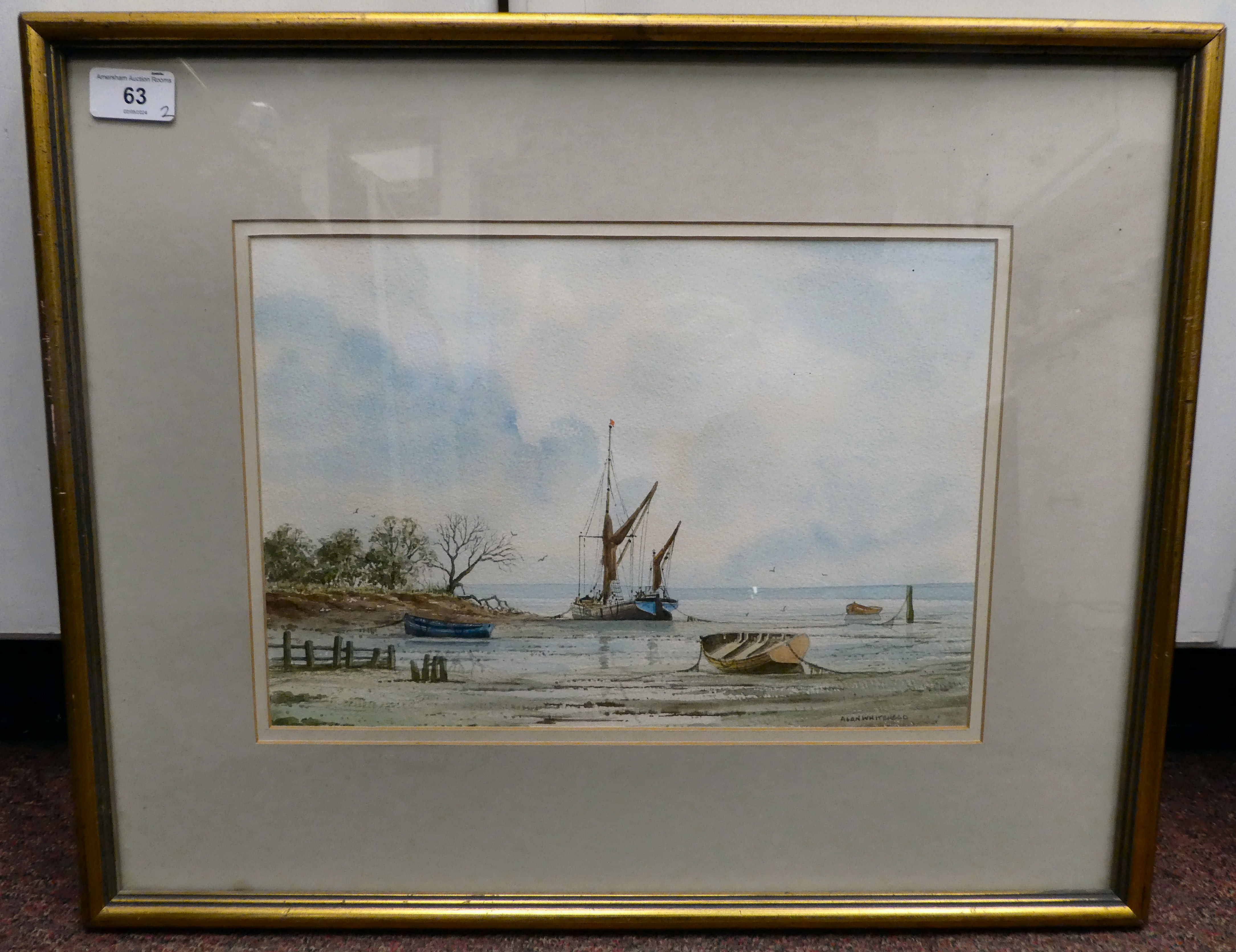 Alan Whitehead - 'Riverbank Moorings' and 'Cruising on the Blackwater'  two watercolours  bearing - Image 2 of 10