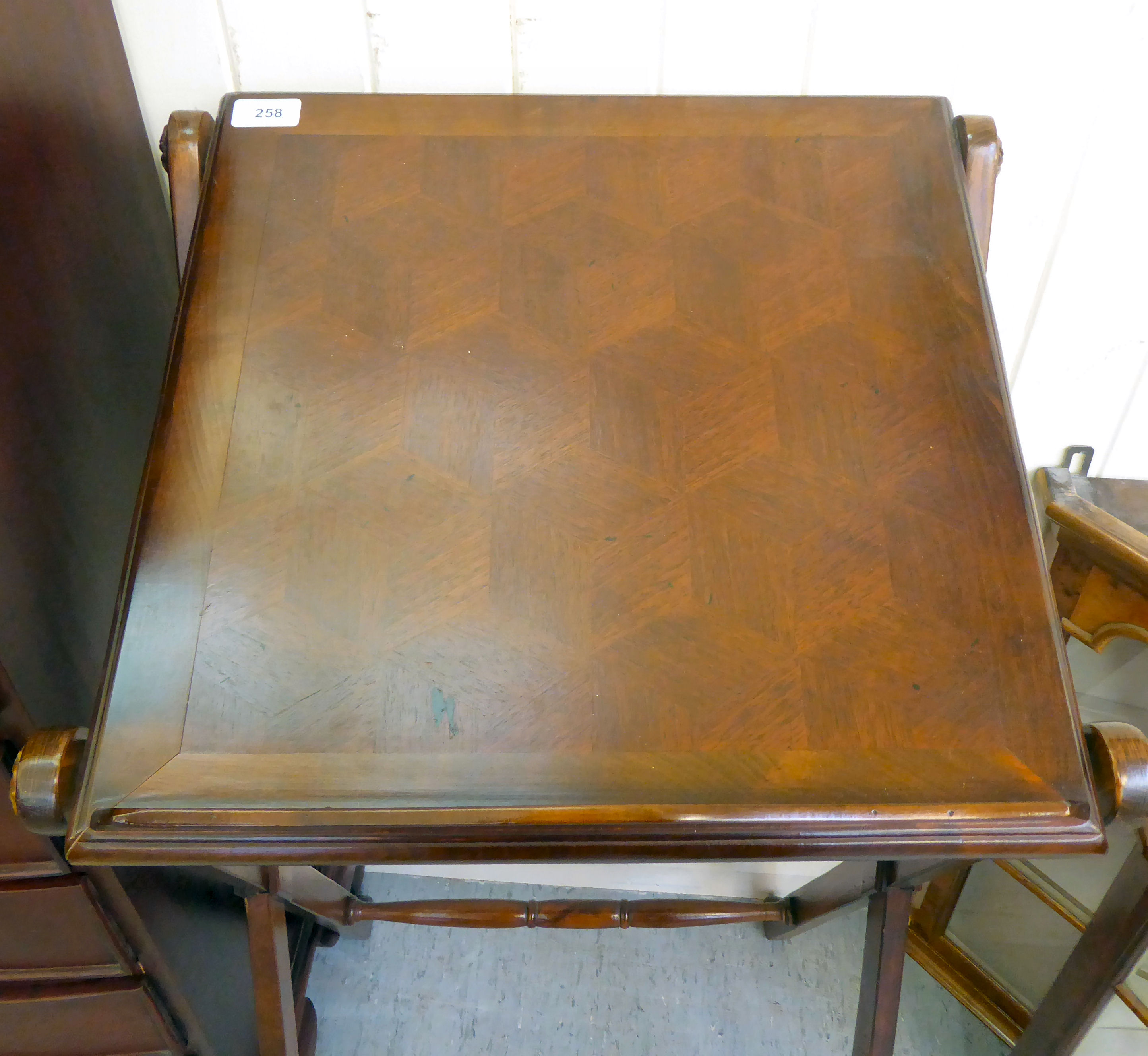 A modern mahogany lectern, on a stained beech crossover frame  38"h  19"w - Image 2 of 4