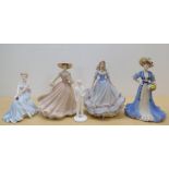 Five Coalport china figures: to include 'Gail' from The Ladies of Fashion Range  6"h