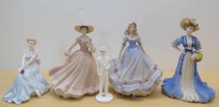 Five Coalport china figures: to include 'Gail' from The Ladies of Fashion Range  6"h