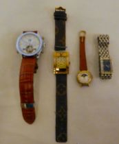 Four variously cased and strapped wristwatches