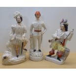 Victorian Staffordshire pottery figures: to include 'General Gordon'  17"h