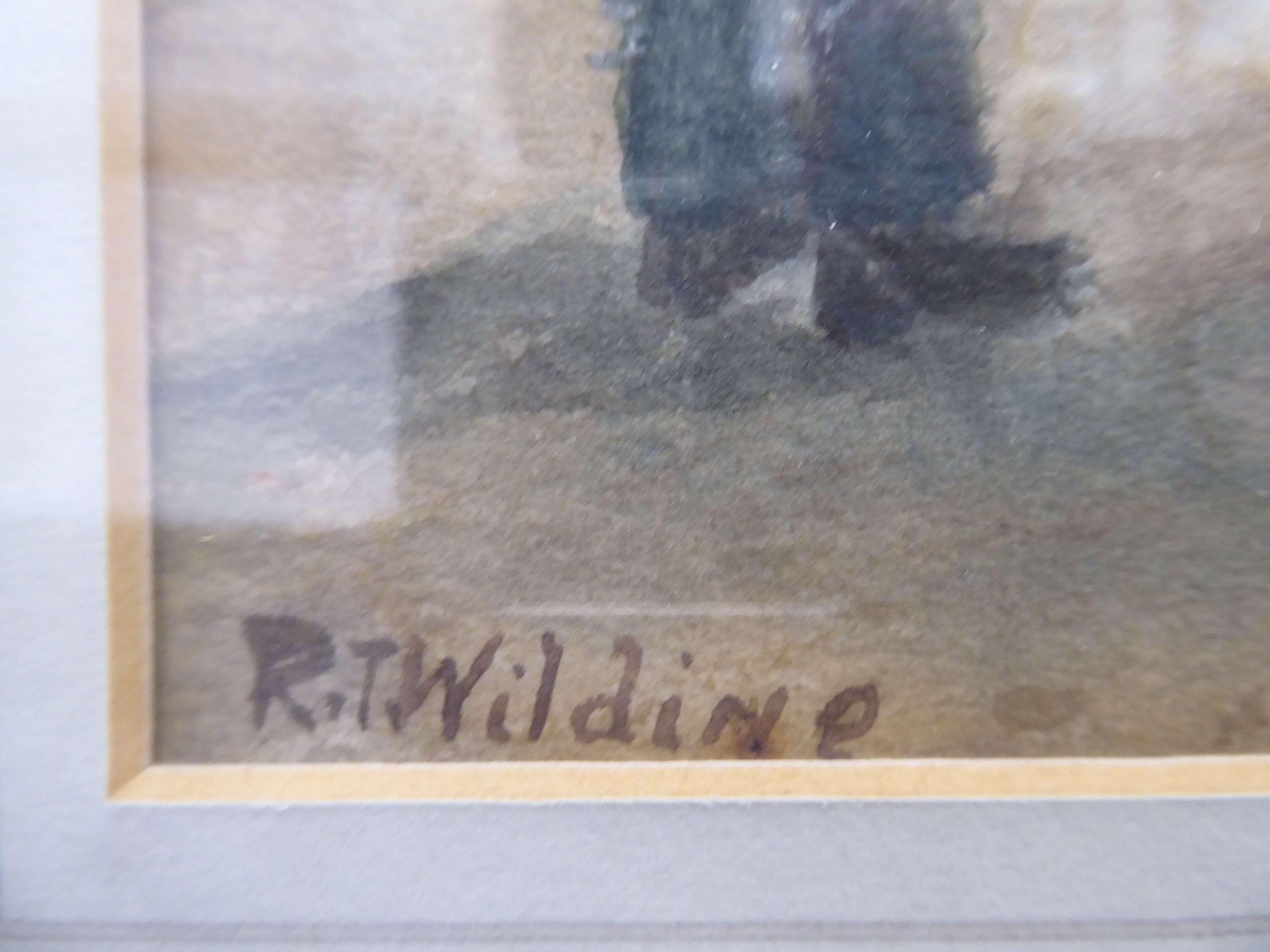 RT Wilding - 'The Tees at Eaglescliffe' featuring a fisherman in conversation with a girl seated - Image 3 of 4