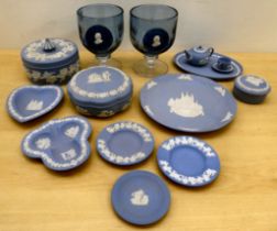 Wedgwood collectables: to include powder blue jasperware trinket boxes