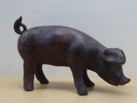 A cast bronze model, a piglet  6.5"h