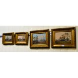 James Wright - four rural landscapes  oil on board  bearing signatures  largest 8" x 9.5"  framed