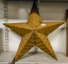 A painted galvanised iron Armish barn star 24"dia