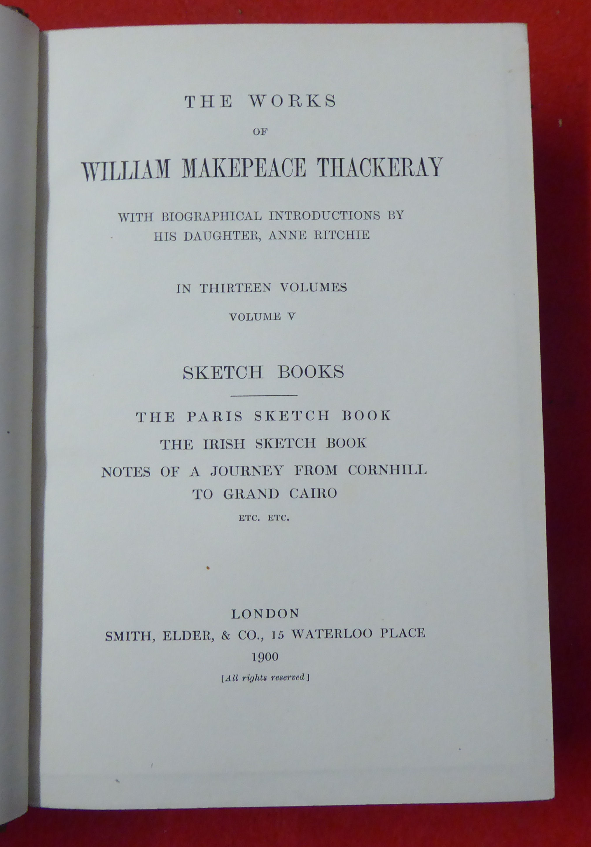 Books: 'The Works of William Makepeace Thackeray'  dated 1900, in thirteen volumes  (volume seven - Image 8 of 16