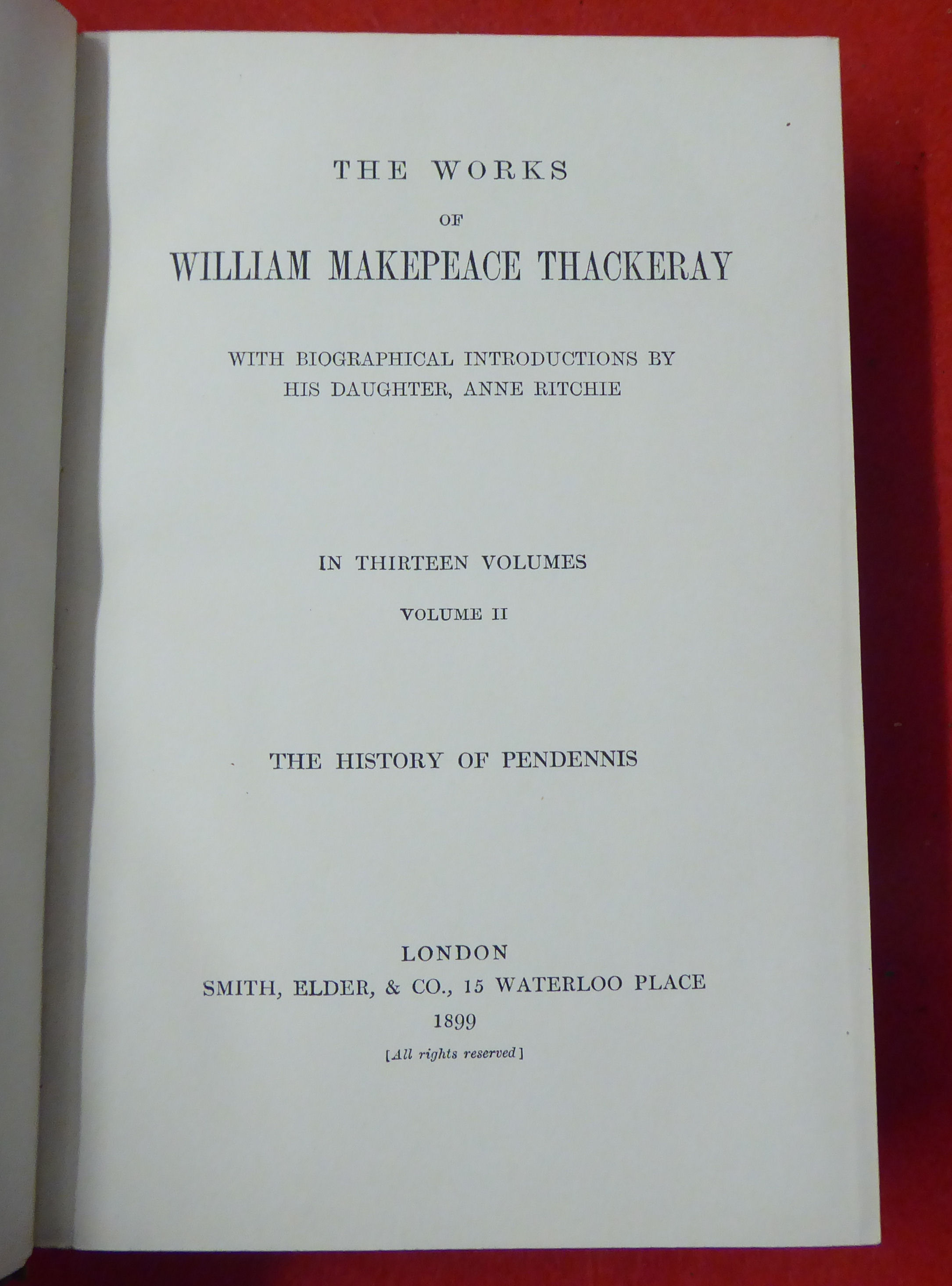 Books: 'The Works of William Makepeace Thackeray'  dated 1900, in thirteen volumes  (volume seven - Image 5 of 16