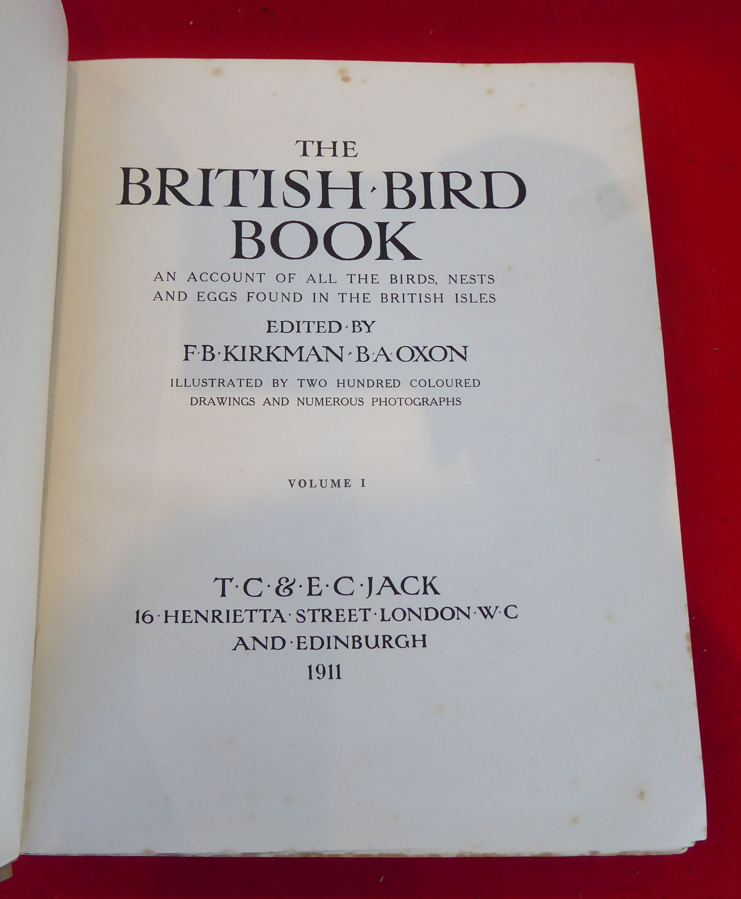 Books: 'The British Bird Book' edited by FB Kirkman  1911, in four volumes - Image 3 of 17