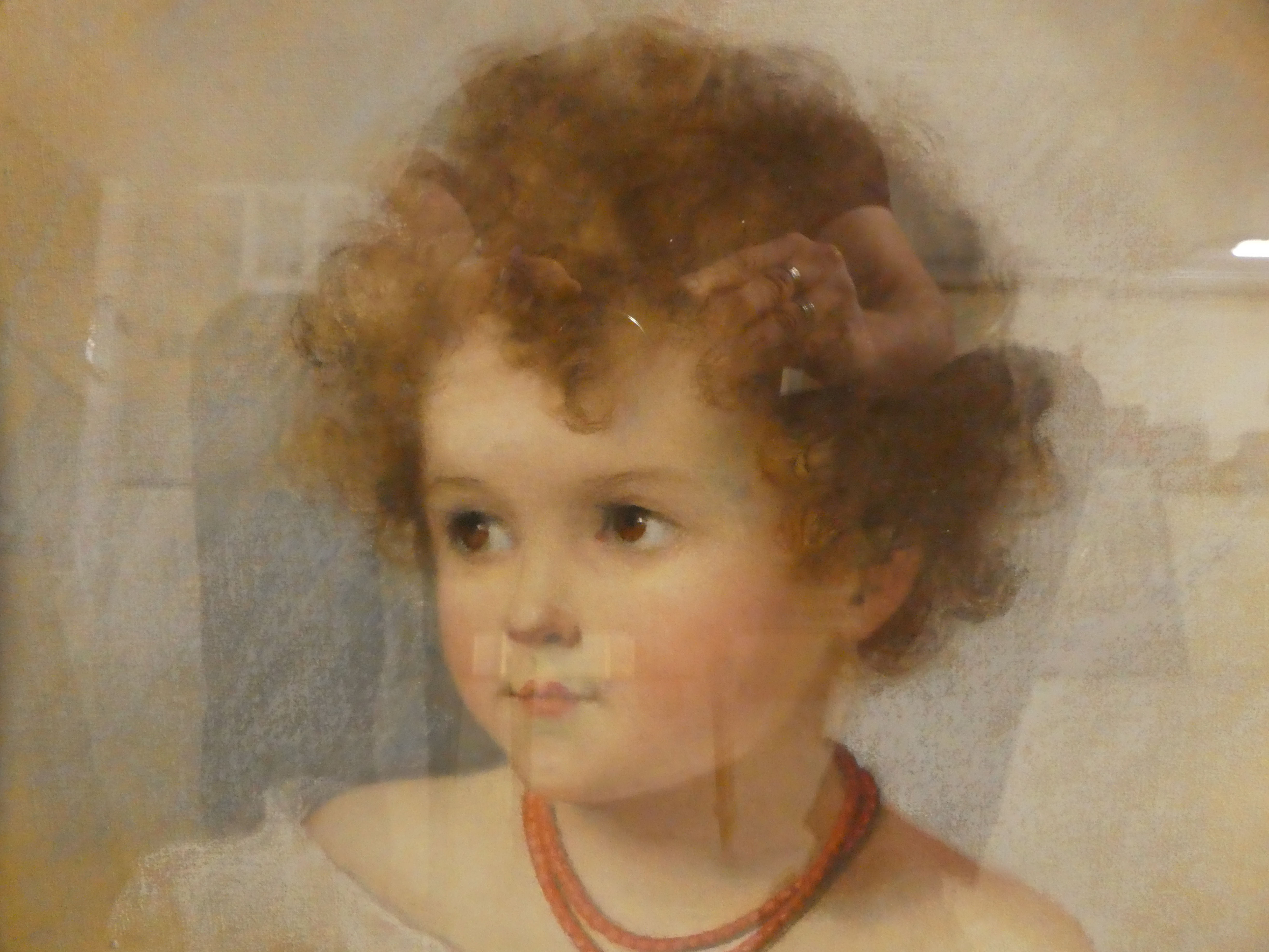 Fortunee de Lisle - a head and shoulders portrait of a young girl  pastel  bears a signature  23" - Image 2 of 5