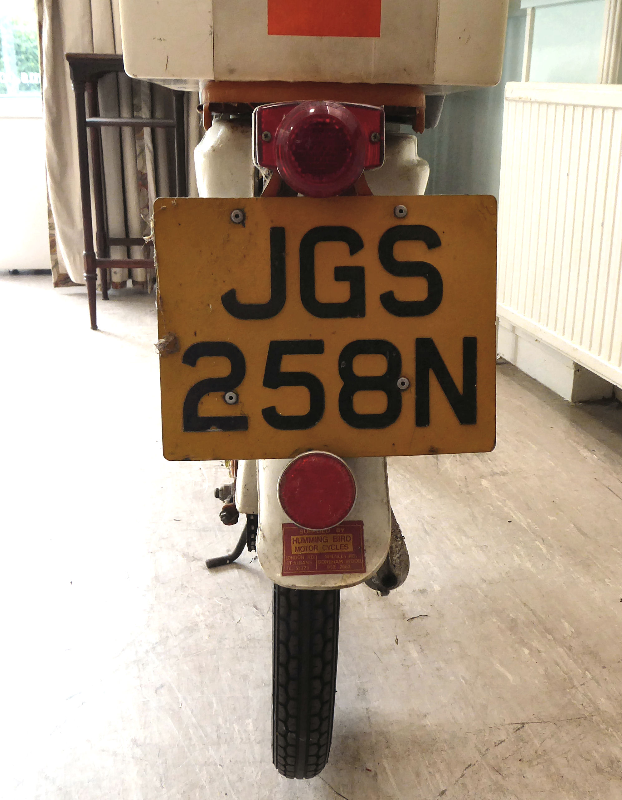 A 1975 Honda 49cc moped in orange and white livery, original registration plates for JGS 258N but no - Image 11 of 12