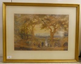 Henry Earp Snr - 'The Gypsy Encampment'  watercolour  bears a signature  13" x 21"  framed