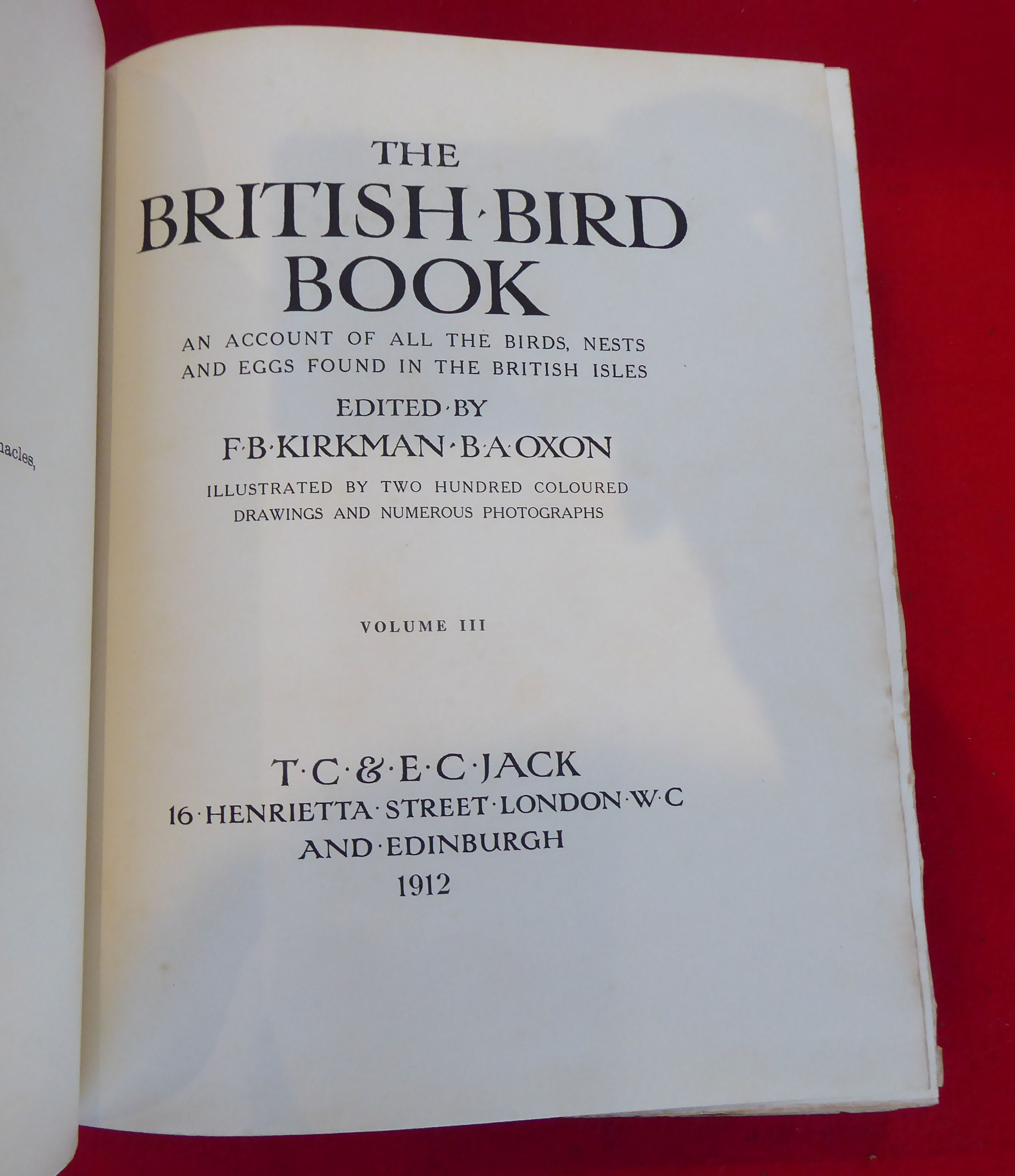 Books: 'The British Bird Book' edited by FB Kirkman  1911, in four volumes - Image 11 of 17