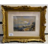 TL Rowbotham - 'Lake Lugano'  watercolour  bears a signature & dated 1868  6" x 8"  framed