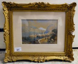 TL Rowbotham - 'Lake Lugano'  watercolour  bears a signature & dated 1868  6" x 8"  framed