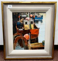 Richard Dack - 'The Red Boat at Stromness'  oil on canvas  bears a signature & inscription verso