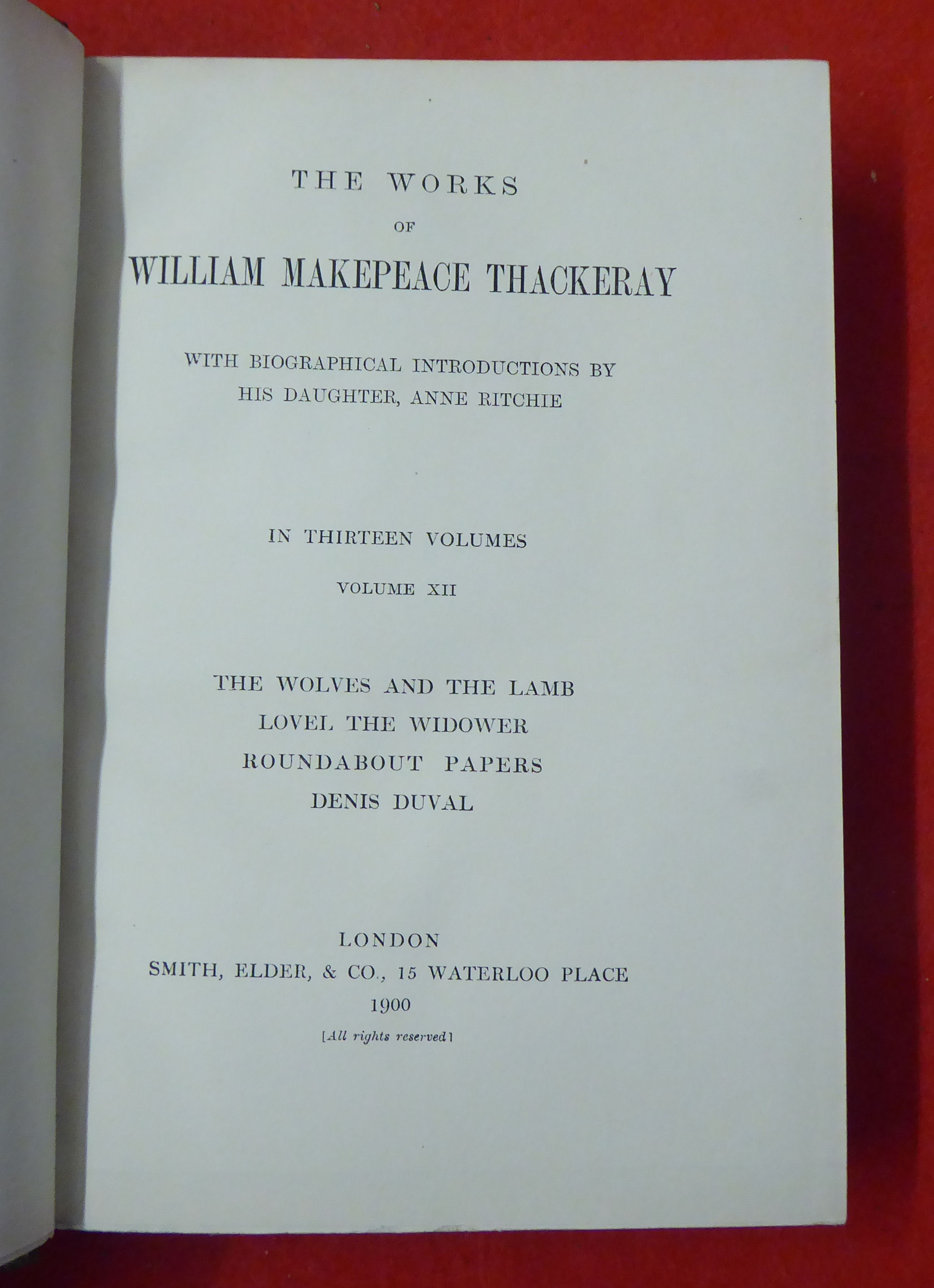 Books: 'The Works of William Makepeace Thackeray'  dated 1900, in thirteen volumes  (volume seven - Image 15 of 16