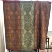 A mid 19thC Norwich shawl with rare colouring to the mercerised cotton and silk, worked in a paisley