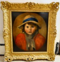 Early 20thC British School - a head and shoulders portrait, a young girl  oil on canvas  17" x