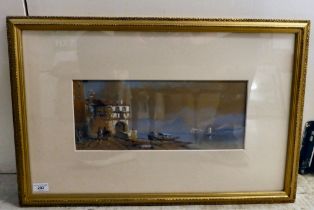 TL Rowbotham - 'Mennagio Como''  watercolour  bears a signature & dated 1860  7" x 16"  framed