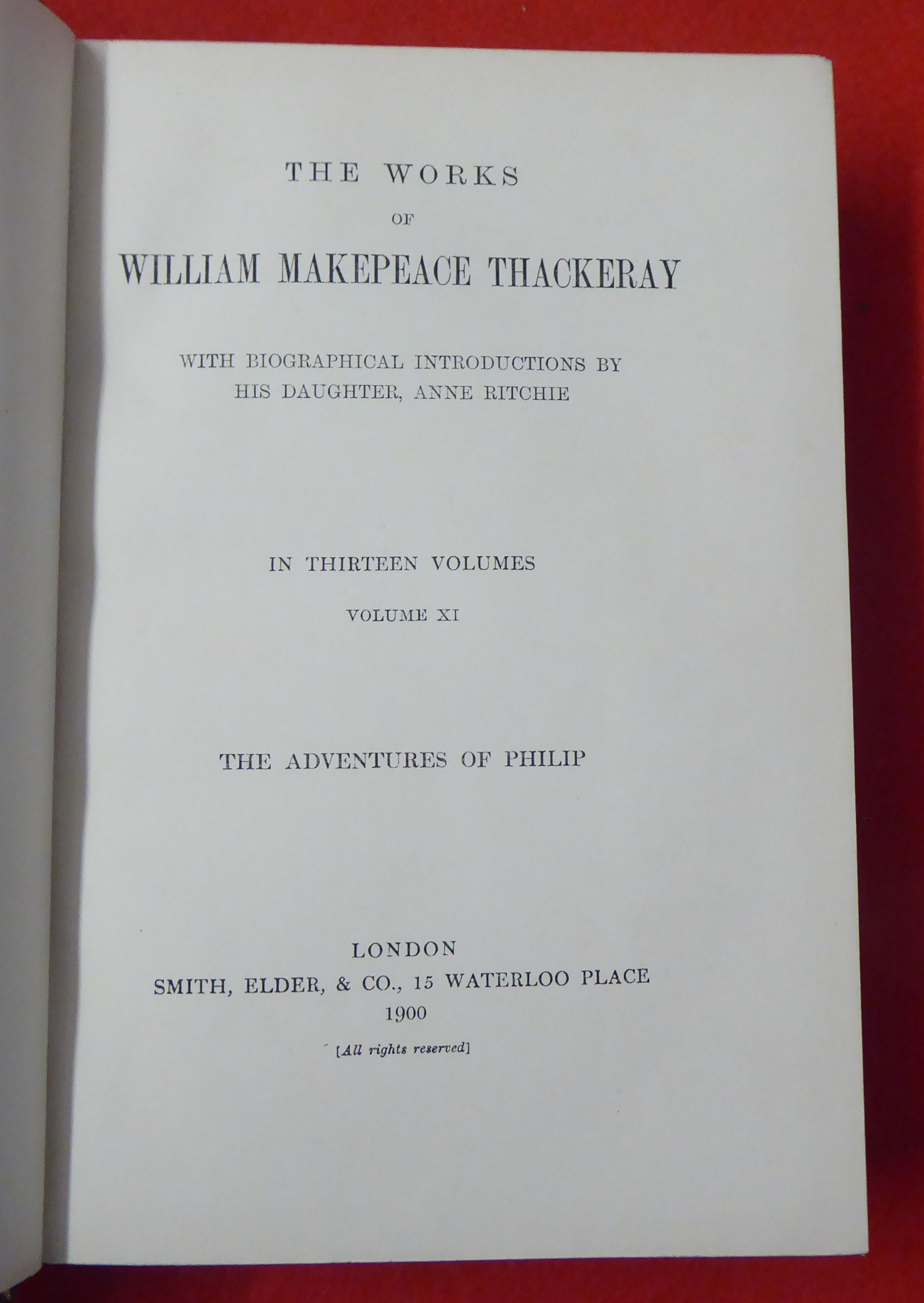 Books: 'The Works of William Makepeace Thackeray'  dated 1900, in thirteen volumes  (volume seven - Image 14 of 16