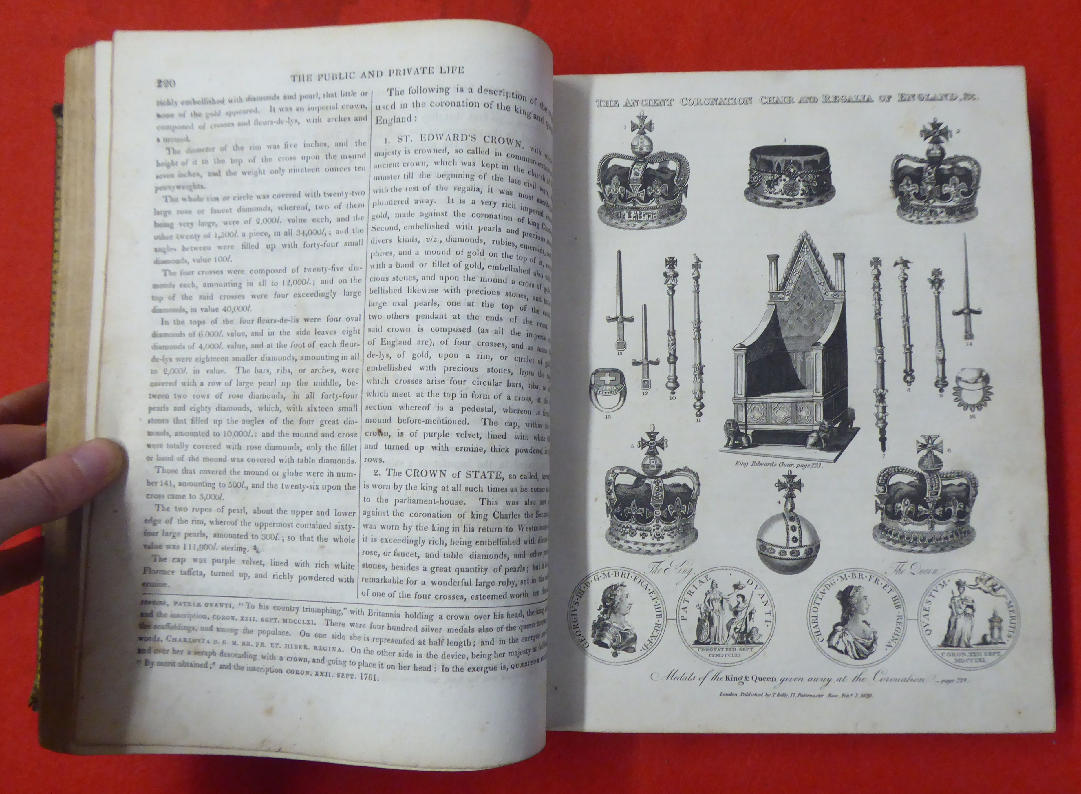 Book: 'Memoirs of George III' by Robert Huish Esq, printed by Thomas Kelly of London  dated 1821, - Image 6 of 7