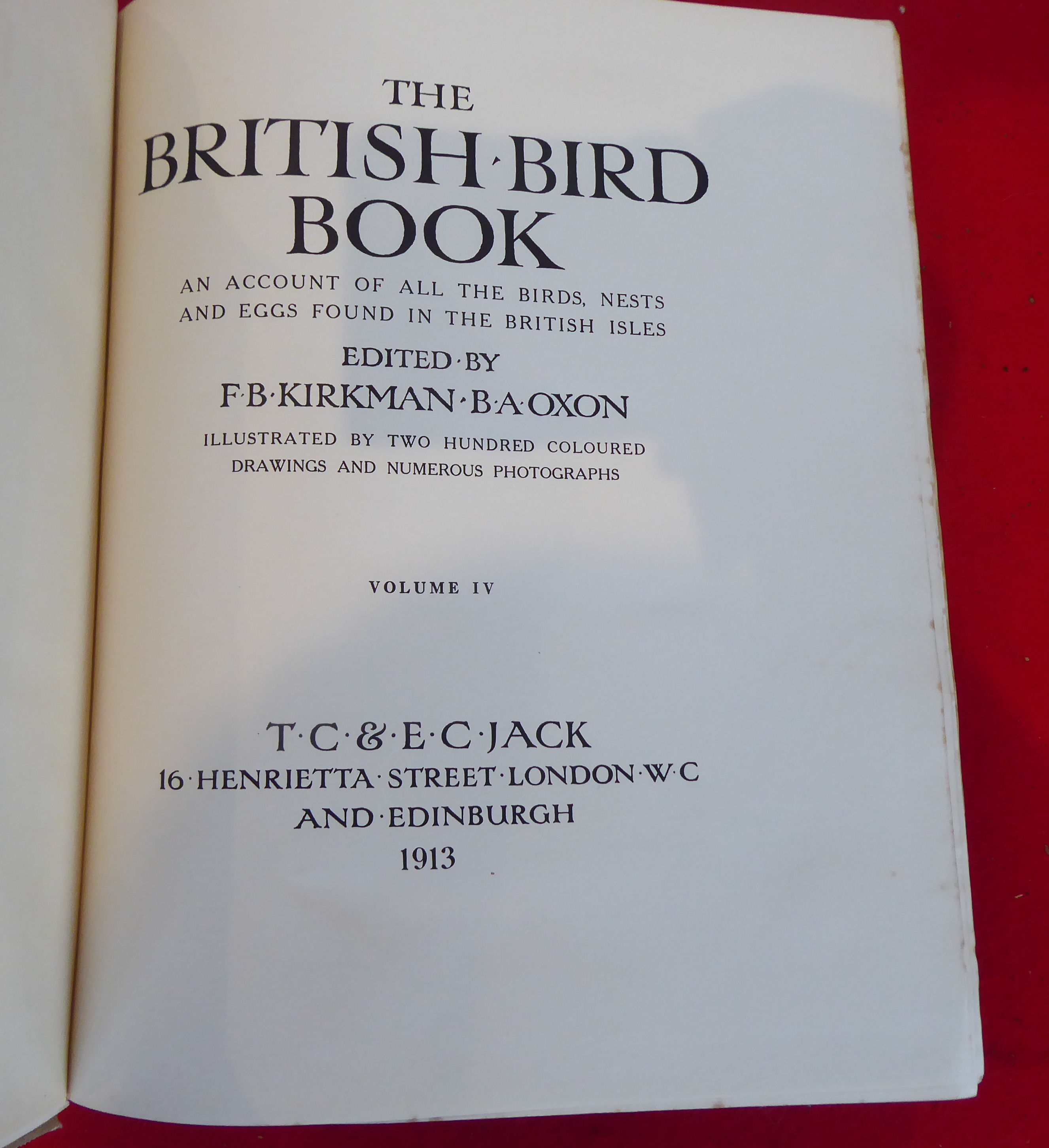 Books: 'The British Bird Book' edited by FB Kirkman  1911, in four volumes - Image 15 of 17