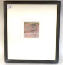 Roger Cecil - a figure study  mixed media  bears a signature & short bio verso  4.5" x 4"  framed