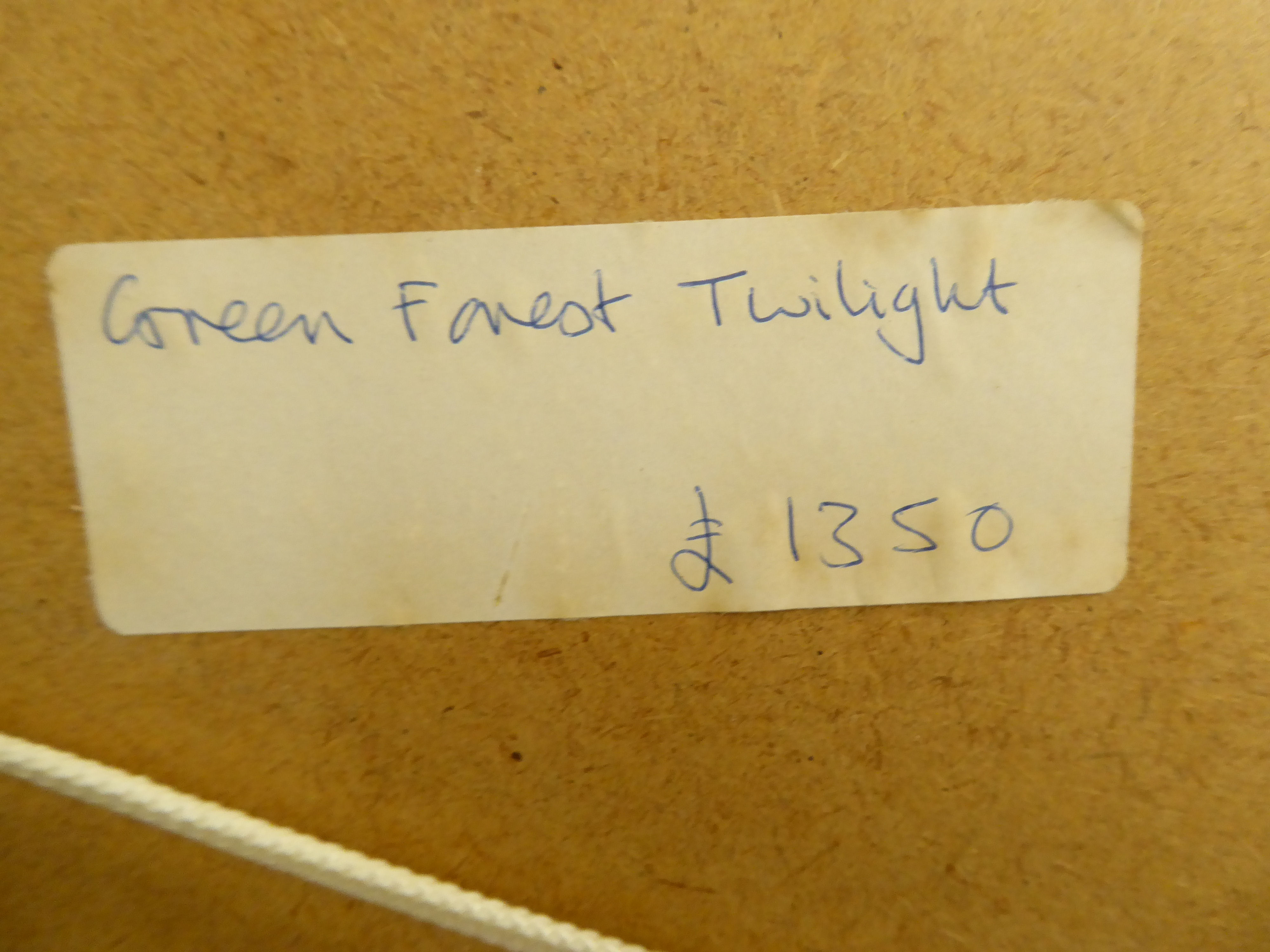 David Blackburn - 'Green Forest Twilight'  mixed media  bears a signature & dated 1992  20" x 23" - Image 3 of 3