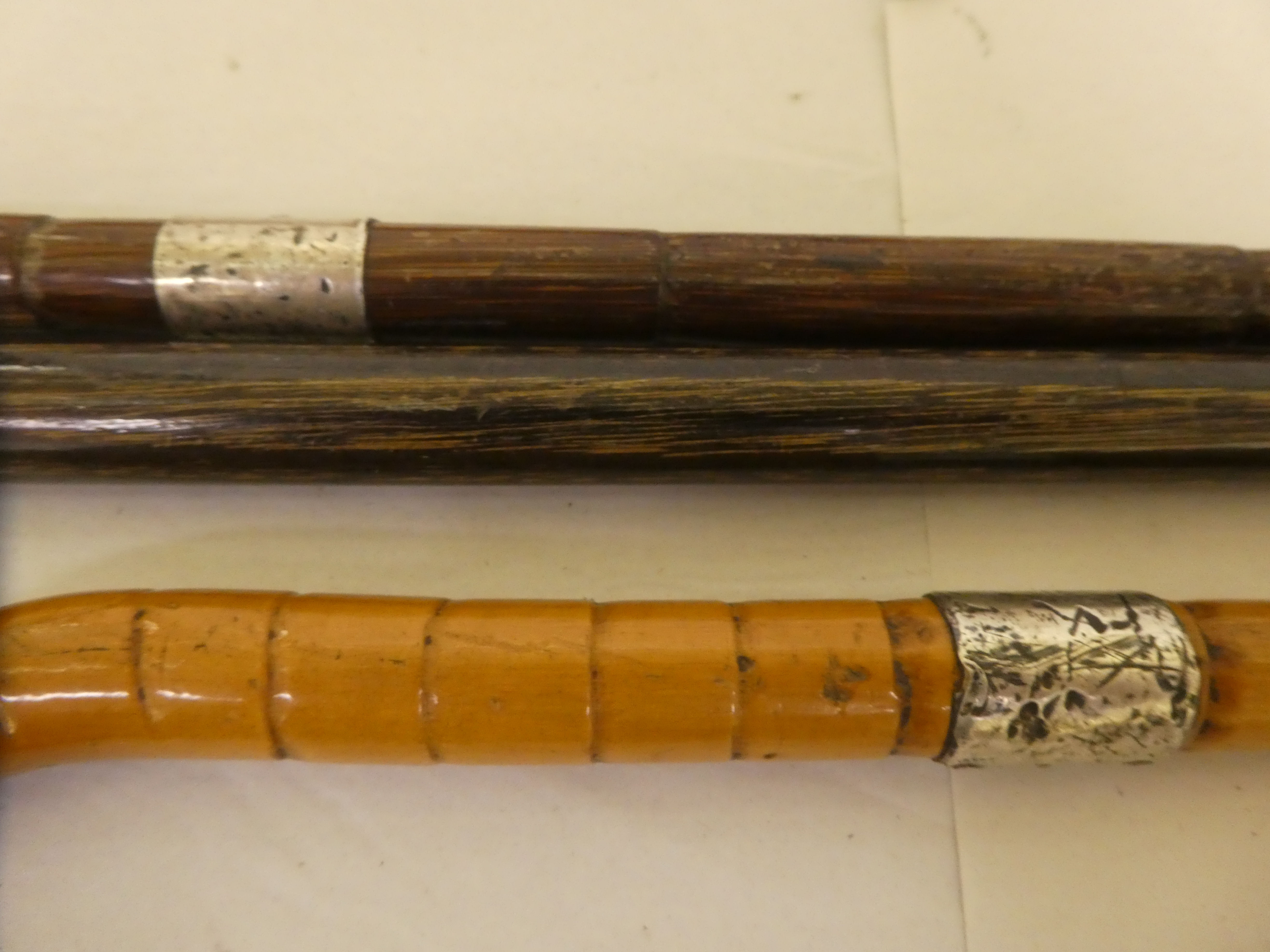 Walking sticks: to include an ebony example with an elephant carved handle - Image 5 of 6