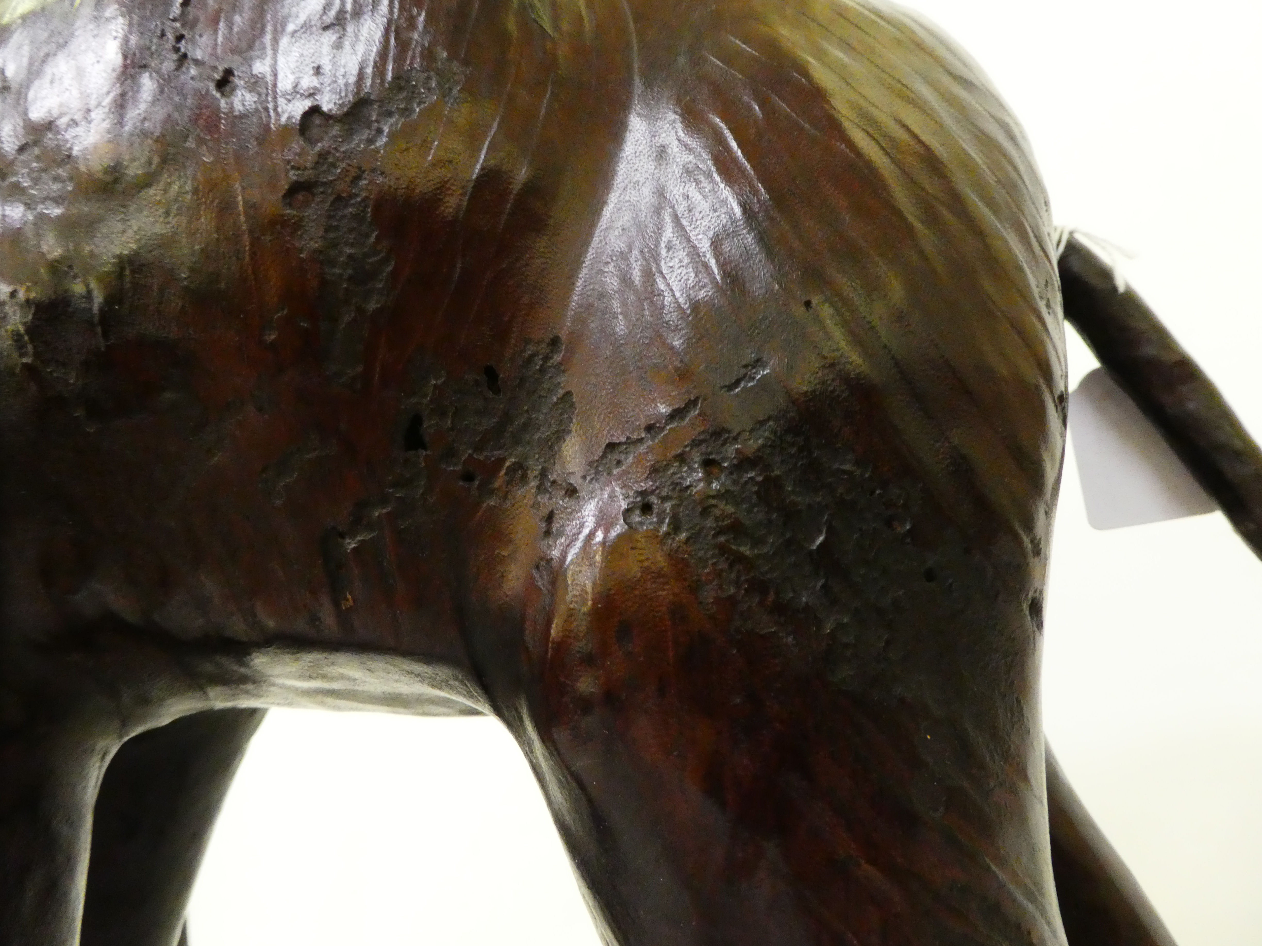 A Liberty's inspired, moulded and stained leather model, a trumpeting elephant  21"h - Image 4 of 6