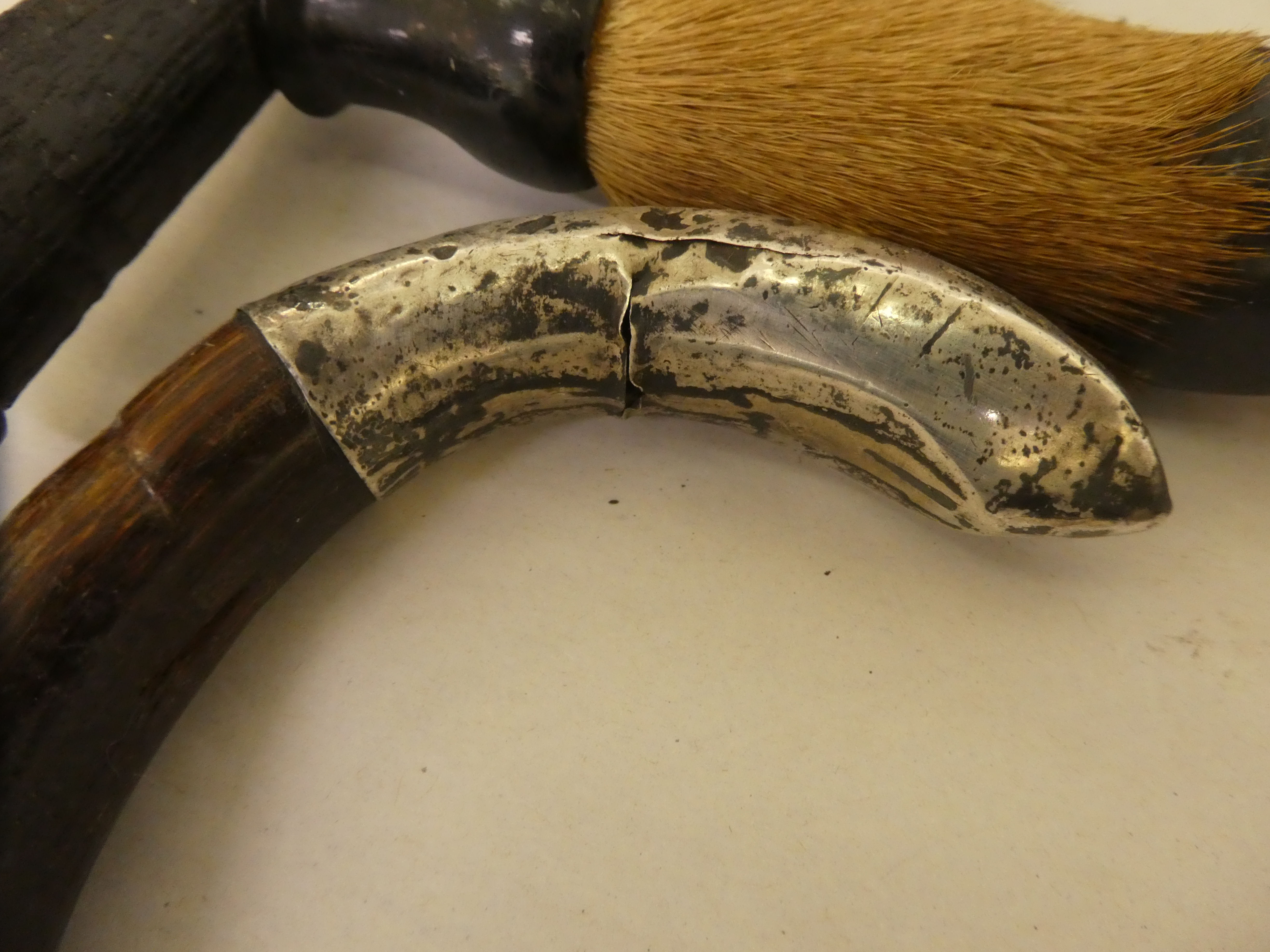 Walking sticks: to include an ebony example with an elephant carved handle - Image 6 of 6