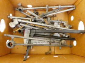 A quantity of vintage Siegel & Hommey metal shelving components/brackets