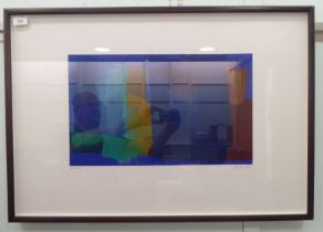 After Martyn Brewster - 'No.HW4' an abstract in colours  monoprint  bears a pencil title &