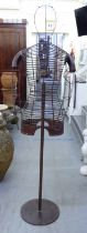 A painted wirework framed dress maker's dummy, on a stand  60"h approx.