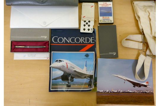 Concorde related collectables: to include playing cards; a pen  boxed; and various bags - Image 2 of 7