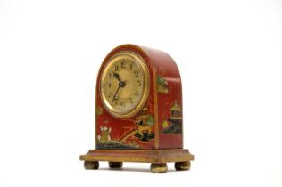 A French Chinoisere miniature mantel clock