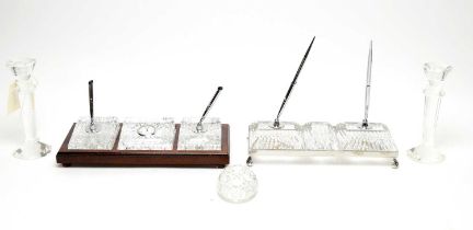 A Waterford Crystal desk stand