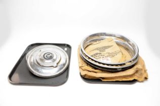 Jaguar-Daimler hubcaps and metal wheel discs