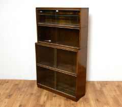 Minty: A retro oak framed stacking bookcase with glazed sliding doors