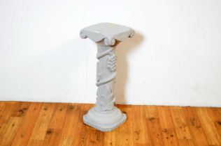 Carved and painted display pedestal