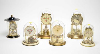 A collection of German anniversary clocks