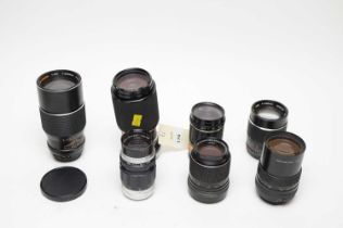 A selection of camera lenses