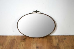 An early 20th Century copper framed wall mirror